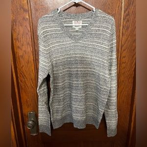 Lucky brand gray striped sweater NWT size m